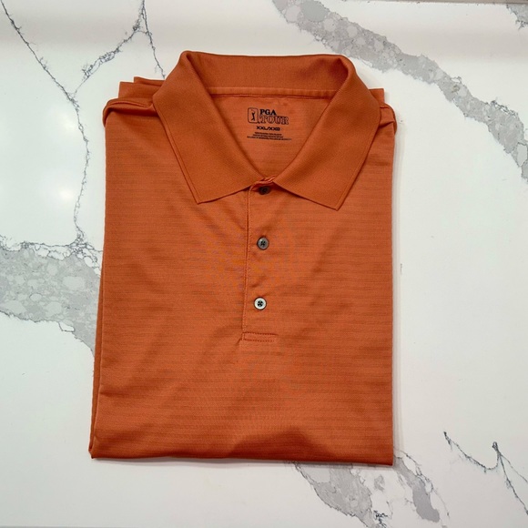 Men’s XXL PGA Tour Golf Short Sleeve Short - Orange - Picture 2 of 5